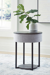 Tampa Furniture Outlet Lutz - Ashley Furniture - Sethlen Accent Table with Speaker - Accent Table with Speaker / Gray/Black - A4000641